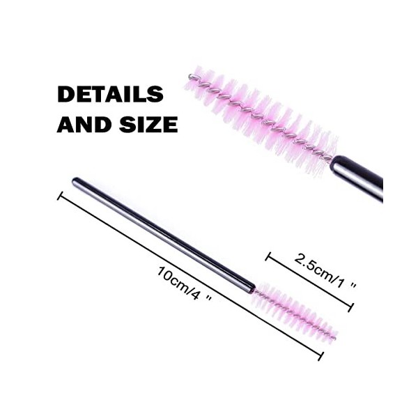 Lot de 50 brosses à cils jetables pour mascara - Baguettes magiques - Applicateur de cils - Sourcils - Kit doutils de maquil