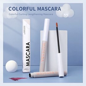 RoseFlower Ensemble de mascara volumineux coloré, mascara imperméable, mascara noir en fibre 3D, sans grumeaux, 2X allongemen