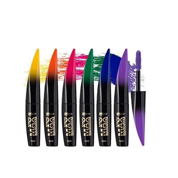 Mascara Coloré à Effet Volume et Longueur, 6Pcs Mascara Waterproof et Anti-taches, Mascara Coloré pour Cils Allongés, Mascara