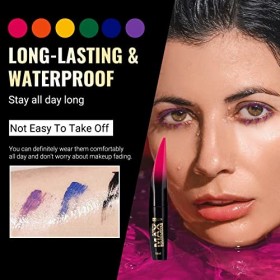 Mascara Coloré à Effet Volume et Longueur, 6Pcs Mascara Waterproof et Anti-taches, Mascara Coloré pour Cils Allongés, Mascara