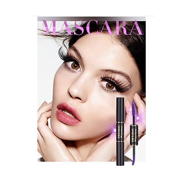 Mascara Coloré, MKNZOME 5 Couleurs Mascara Waterproof Longue Tenue Mascara Fibre de Soie 4d Maquillage Femme Yeux pour Hallow