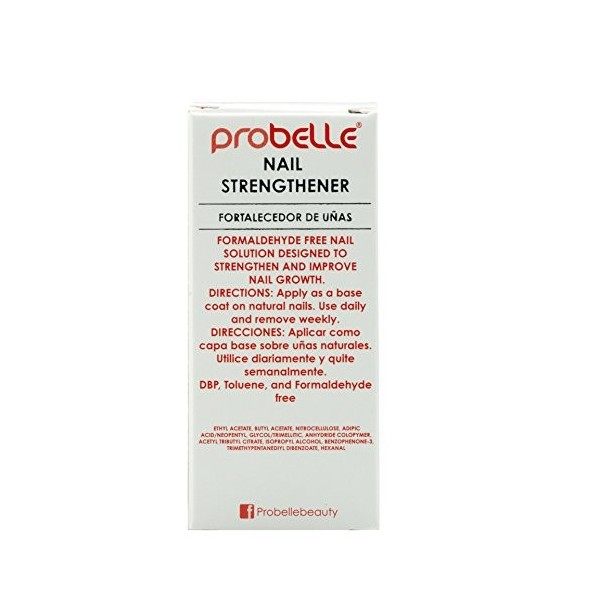 Probelle Renforcement des ongles, traitement de renforcement des ongles, croissance et réparation des ongles Clair 0,5 once l