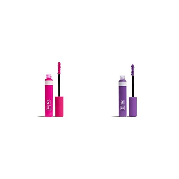 3INA MAKEUP - Vegan - The Color Mascara 371 + The Color Mascara 482 - Mascara Coloré pour Cils - Longue Tenue - Volume et Lon