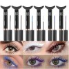 Mascara Coloré et Eyeliner, MKNZOME 6 Couleurs Mascara Waterproof Longue Tenue Mascara Fibre de Soie 4d Maquillage Femme Yeux