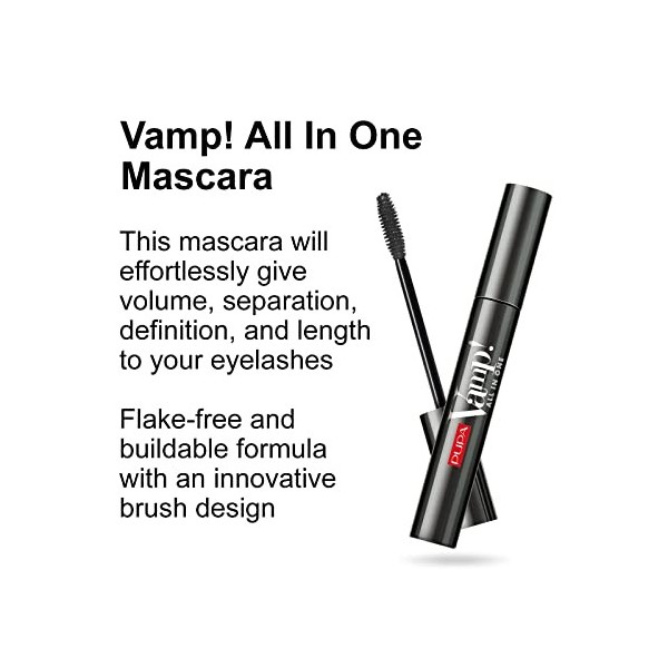 Pupa Milano Vamp All in One Mascara 9 ml 1 Unité, Noir