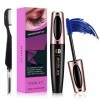 Mascara Cils en Fibre de Soie 4D Imperméable avec Peigne à Cils Pliable - Allongement, Volumateur, Longue Durée, Maquillage N