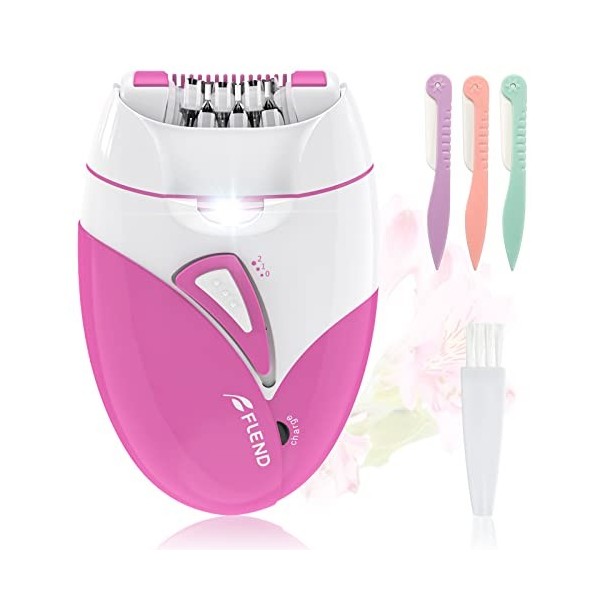 Epilateur Electrique Femme, Épilateur Facial Sans Fil de cheveux avec Lumière LED, Rechargeable Mini Épilateur Tondeuse pour 