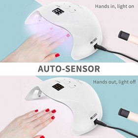 Vishine Kit de 40W UV LED Lampe Vernis Semi Permanent Lot 6 Vernis à ongles gel Soak Off Base Top Coat Brosse Strass Décor Na