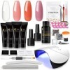 COSCELIA Kit Ongle Gel UV Complet 4pcs Kit Gel de Construction Ongle UV Kit Ongle Gel Complet 36W Lampe Ongle UV/LED Base et 