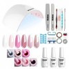 Vishine Kit Complet 36W Lampe UV LED Séchoirs à ongles, 6 Vernis Semi Permanent Vernis Gels, Top Base Coat, Manucure Outils A