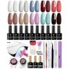 Kit Vernis Semi Permanent Complet, Phoenixy Kit Ongle Gel UV Complet avec 36W Lampe UV 10 Couleurs Vernis Gel 10 ML Vernis à 