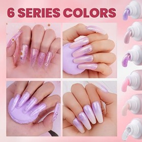 TOBEGLAM Nail Extension Gel Kit Nail Gel Kit Complet Ongles Gel UV Nail Extension D’ongle avec Base Coat, Top Coat, Lime à On