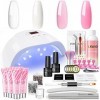 COSCELIA Ongle Gel kit Complet Manicure Kit 36W Lampe UV/LED Ongles Gel, 4 Couleurs Poly Nail Extension Gel Kit Ongle Gel ave