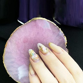 BAQI 1 Palette de Vernis à Ongles en résine - Plaque de mélange de Couleurs - Bord doré - Pratique - Tableau daffichage de M