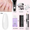 Kit dextension dongles en gel transparent avec solution antidérapante pour nail art - Cadeau pour femme transparent 