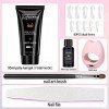 Lofuanna Kit Dextension Dongles en Poly Gel-30ML Deep Nu Gel Kit de Gel Poly avec lampe à ongles,brosse à ongles, kit de re