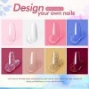 Lot de 8 vernis à ongles en poly gel, blanc, rose, marron, kit dauto-extension rapide pour faire des extensions dongles, ge