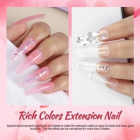 COSCELIA Kit Dongles en Gel Poly avec 36W UV/LED Lampe,6 Couleurs Dextension Rapide Dongles,Kit de Gel Facile pour Débutan