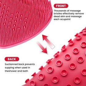 Laveur de Pieds de Douche , Laveur de Pieds de Douche avec Ventouses Antidérapantes pour Exfolier ， Coussin de Massage Apaisa