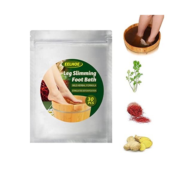 Hiraith Lymphatic Drainage Ginger Foot Soak, 20 / 30pcs Foot Soak Pack,Leg Slimming Foot Bath,Sac de Bain de Pieds au Gingemb