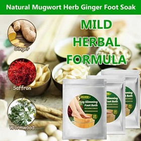 Drainage Lymphatique Bain de Pieds au Gingembre, 50PCS Bain de Pieds Aux Herbes Darmoise Naturelle,Bain de Pieds Amincissant