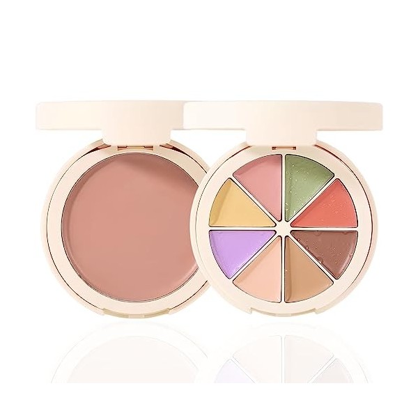 HERBENJOY Palette correctrice de couleur à couverture complète,Palette de maquillage,8 nuances,Palette dapprêt pour le visag