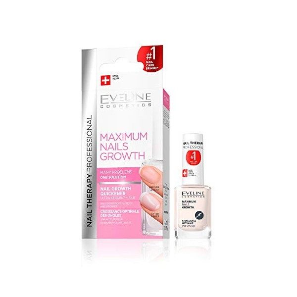 Eveline Cosmetics Traitement Des Ongles Sérum Durcisseur Pour Ongles Cassants Et À Croissance Maximale | 12ml | Traitement Ré