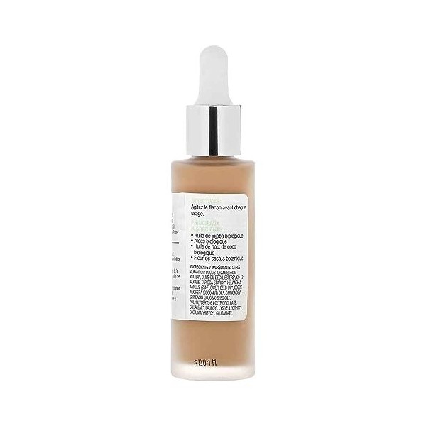 Physicians Formula Organic Wear Silk Foundation Elixir, Fond de Teint Bio Ultra-Fluide Léger Infusé dhuile de Jojoba et dal