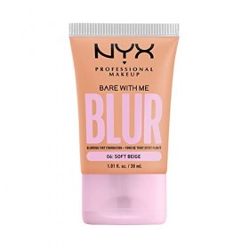 NYX Professional Makeup Fond de Teint Effet Flouté Bare With Me Blur, Couvrance Moyenne, Fini Mat Naturel, Niacinamide, Match
