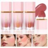 Blush Liquide Velvet 3PCS Liquid Soft Cream Face Makeup Matte Maquillage LéGer Fards à Joues Liquides CrèMe LléGer Creme à Ba