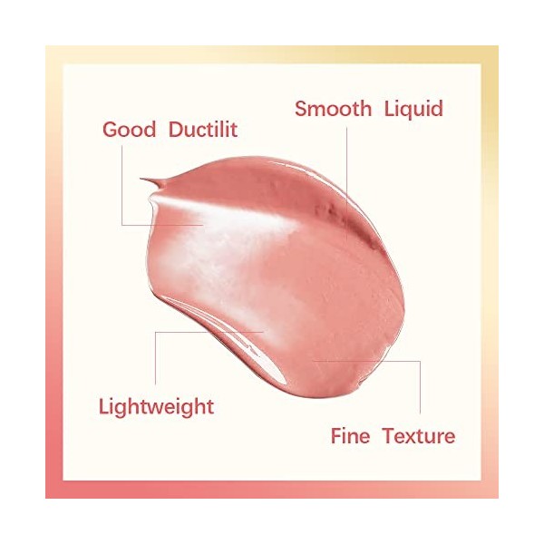 Maquillage blush crème doux mat : blush liquide léger et résistant aux taches, finition rosée naturelle pour les joues, sensa