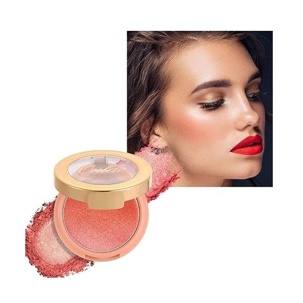 Oulac Blush Fard à joues Metallique Briller | Eclat Naturel | Couleur Riche| Maquillage Végétalien | 4.8g Sweet Date F03