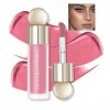 Rechoo Blush Liquide, Blush Stick Rose Mat pour le Maquillage, Blush Crème Lightweight and Blendable, Make-up Blush Longue Du
