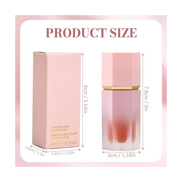 Hoxfly Cream Blush liquide en gel pour les joues,Blush crème léger et aérien,Blush très pigmenté,Blush mat velouté,Blush crèm