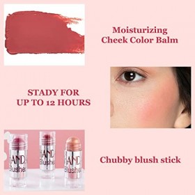 Cotensta Blush Stick, Crayon Blush, Waterproof et Durable, pour les Joues, les Yeux et les lèvres, 8.5g