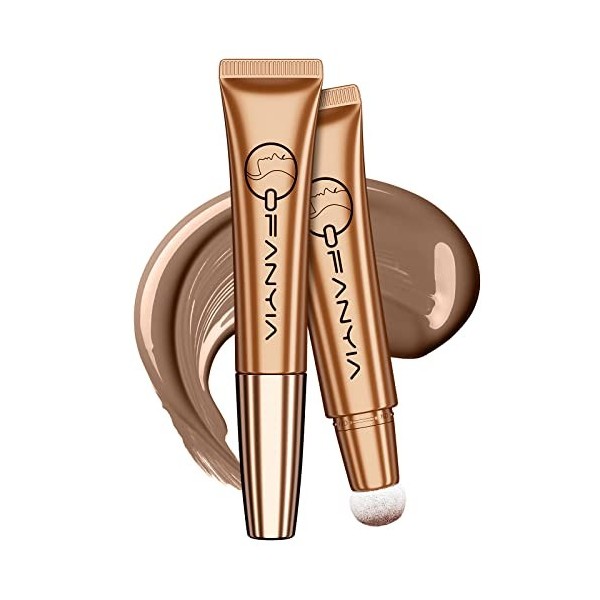 Blush et Fards à Joues Contouring Liquide Set, Stick Contouring Visage Creme Waterproof, Highlighter Bronzer Blush Liquide, C