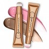 Greatlizard Blush Liquide Contouring Maquillage Set, Cream Bronzer Liquide Blush Highlighter Stick,Contour Stick Blush Beauty