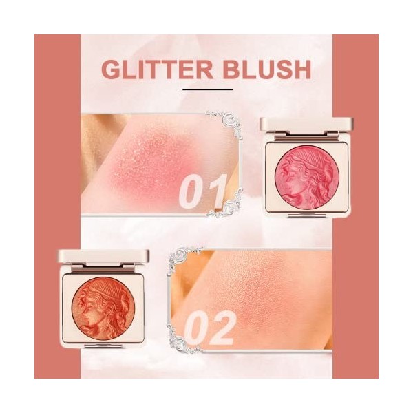 Palette blush, Palette blush et poudre fluorescente luminescente, Palette bronze et blush, blush, blush durable et blush natu