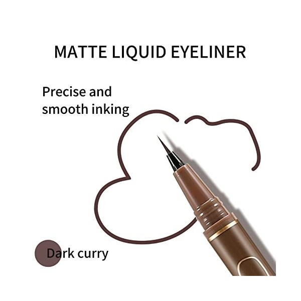Boobeen Eyeliner liquide ultra fin et précis Stylo Eyeliner liquide imperméable à pointe feutre Séchage rapide Définition lis