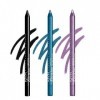 NYX Professional Makeup Crayon Eyeliner Longue Tenue Epic Wear, [Noir, Turquoise, Violet], Pack Trio