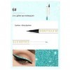 Double Ended Eyeliner Set - Noir & Métallique Liquid Eyeliner Glitter Eyeliner Liquid Sparkling Eyeshadow Imperméable à l’eau