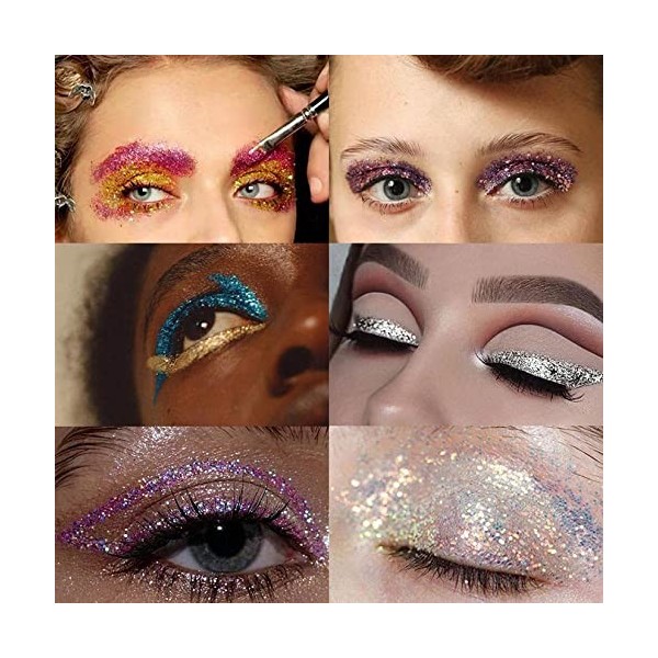Eyeliner Pailletée, MKNZOME 16 Couleurs Eyeliner Waterproof Eye Liner Colorer Imperméable Longue Durée Maquillage Femme pour 