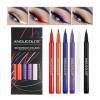 Anglicolor Eyeliner coloré 6 couleurs, Jeu deye liner liquide mat, stylo eyeliner néon imperméable longue durée, très pigmen