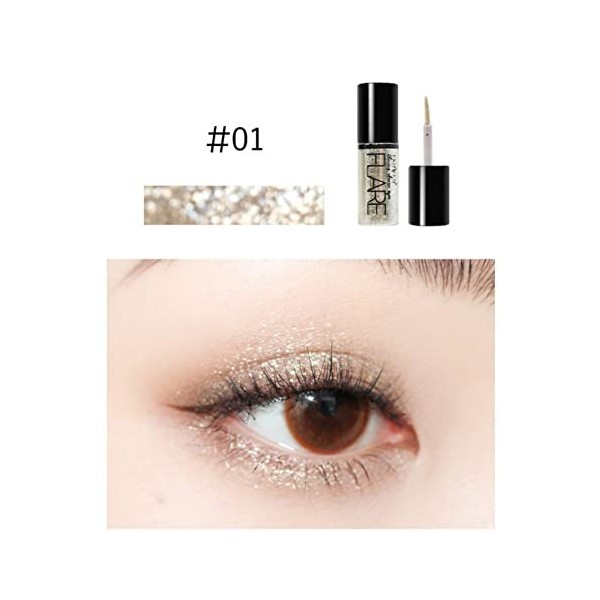 Allbestaye 6 Pcs Diamond Glitter Eyeliner Liquide Ensemble, Ensemble De Maquillage Fards à Paupières Liquide Lasting Shine Sh