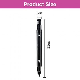 Eye Liner Noir,Eyeliner,Eyeliner Tampon,Liquid Eyeliner,Stylo Eyeliner,avec Tampon de Maquillage 2 en 1 Noir Outil Eyeliner D