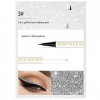 Double Ended Eyeliner Set - Noir & Métallique Liquid Eyeliner Glitter Eyeliner Liquid Sparkling Eyeshadow Imperméable à l’eau