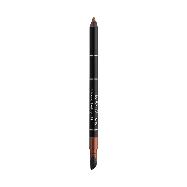 Impala - Crayon Pour les Yeux Waterproof Avec Gomme en Silicone | 11 Marron Avec Paillettes | Ligne Définie ou Effet Flouté |