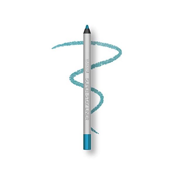 Wunder2 Super-Stay Liner Crayon Eyeliner Waterproof Longue Tenue, Teinte Metallic Turquoise Blue, 1.2 g