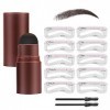 Eyebrow Stamp Kit, Pochoir Sourcils, Eyebrow Stamp avec 10 Pochoir Sourcils Reutilisable et 2 Pinceaux à Crayons à Sourcils, 