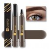 Crayon Sourcil, Marron Foncé Crayon à Sourcils, Waterproof, Stylo de Tatouage Pour Sourcils Résistant à Leau Avec Pointe Mic